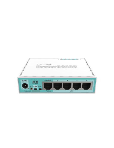 Hex With Dual Core 880mhz Mhz Cpu  256mb Ram  5 Gigabit Lan Ports  Usb  Routeros L4  Plastic Case  Psu