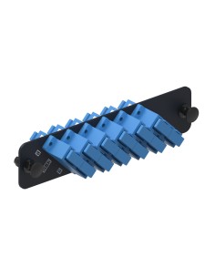 Fiber Optic Adapter Plate  12f  6 Sc Duplex Adapters  Singlemode  Blue