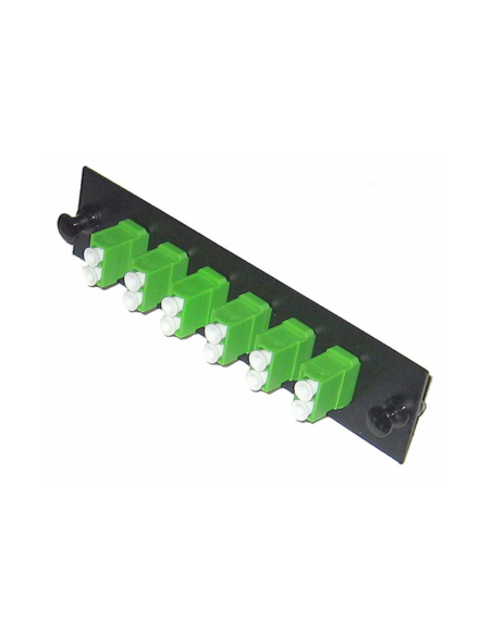 Fiber Optic Adapter Plate  12f  6 Lc Duplex Adapters  Singlemode  Green