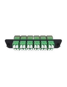 Fiber Optic Adapter Plate  24f  12 Lc Duplex Adapters  Singlemode  Green