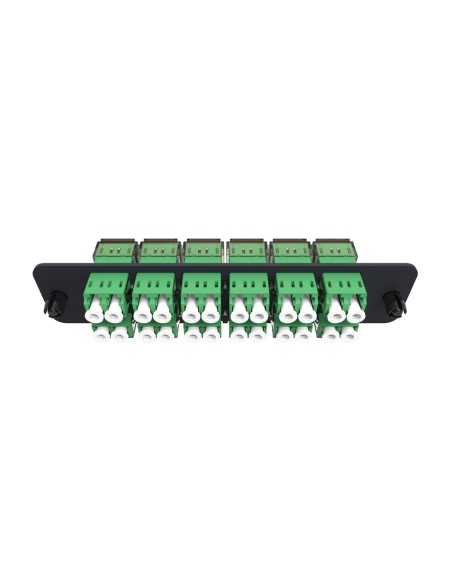 Fiber Optic Adapter Plate  24f  12 Lc Duplex Adapters  Singlemode  Green