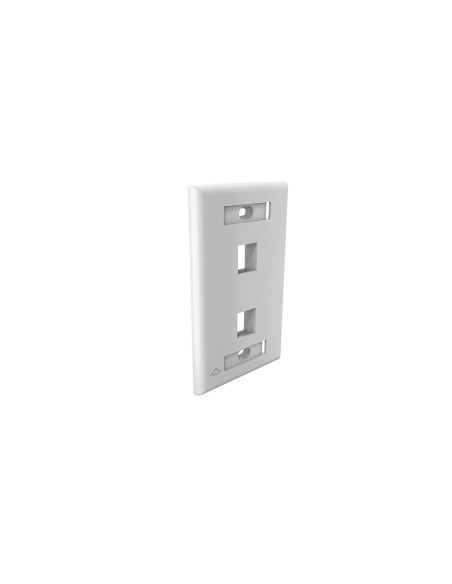 Faceplate Plano 2p - Glossy - Blanco -4x2-