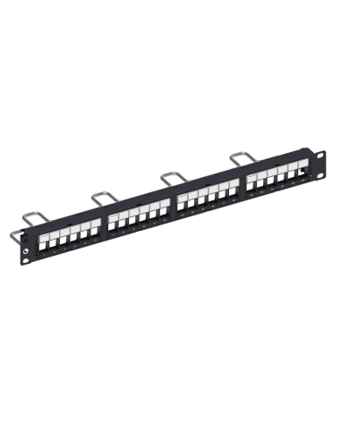 Panel Descargado Recto 24 Ports Blindado 6a