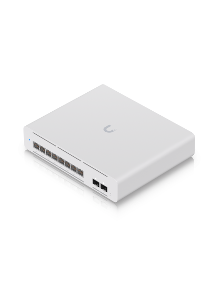 Compact Desktop/wall-mountable  Professional-grade 8-port  Layer 3 Etherlighting™ Poe++ Switch With (8) 10 Gbe And (2) 10g